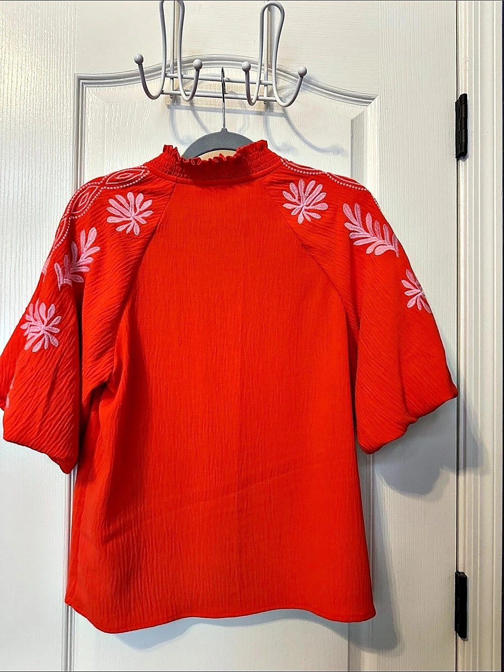 THML Orange with Pink Floral Embroidered Blouse in Women’s Size Medium - Picture 2 of 8